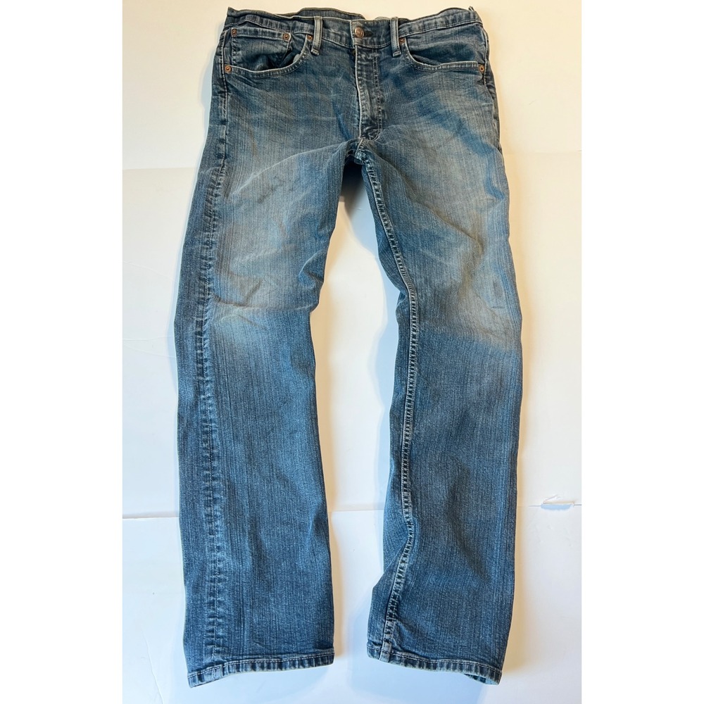 Levis 505 Regular Fit Straight Leg Jeans Mens 34x34 Medium Wash Blue Denim